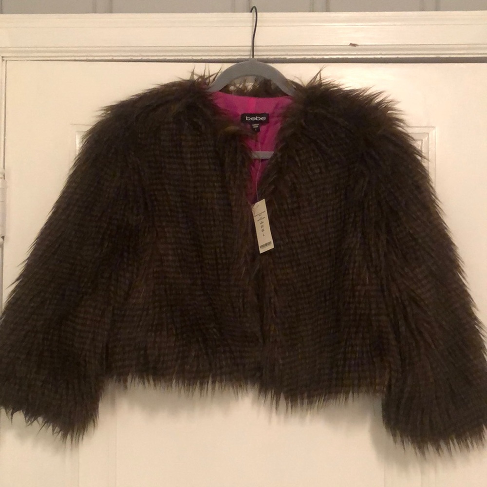 Bebe Cropped Fur Jacket